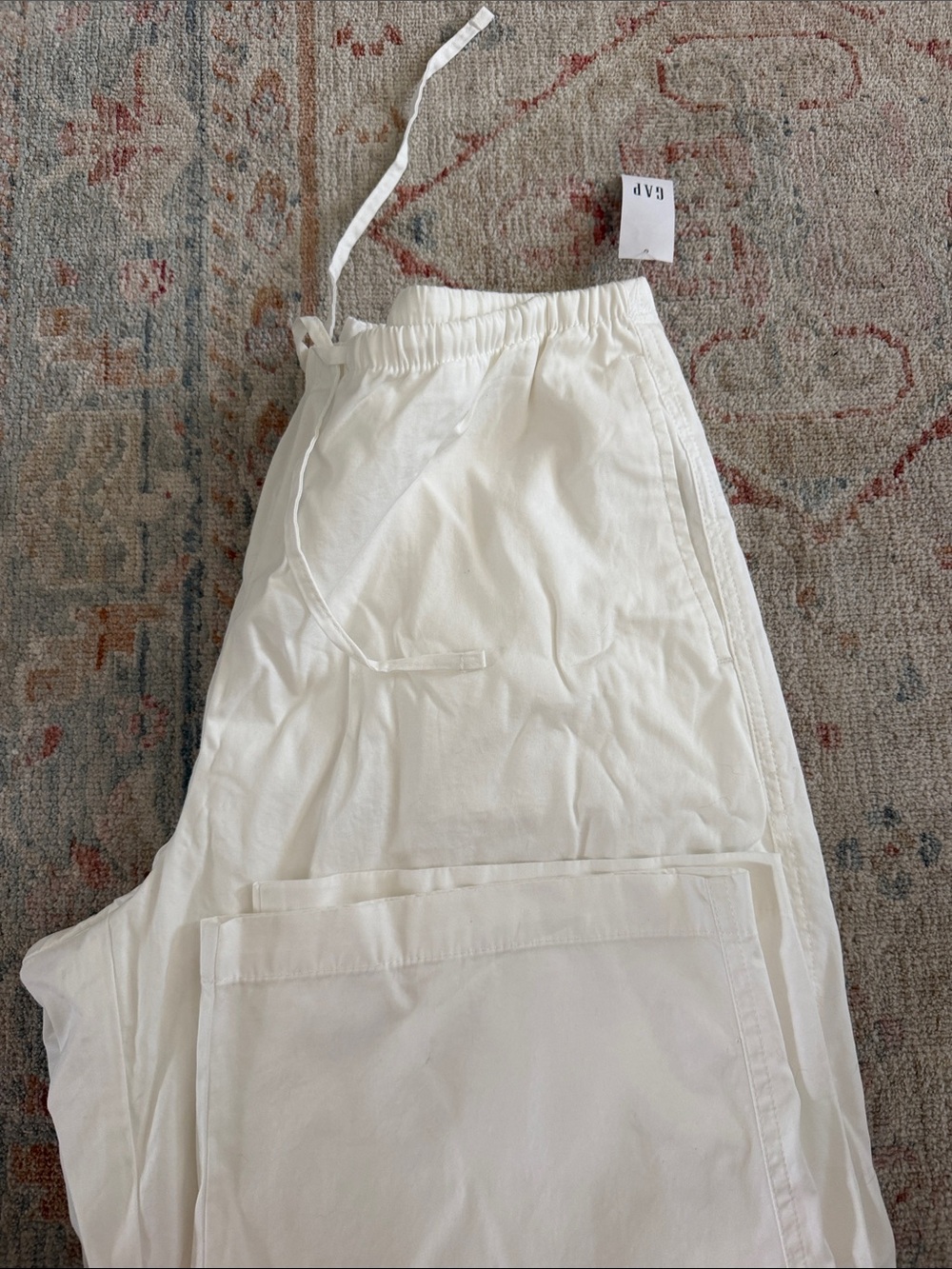 Gap NWT White Drawstring Wide-Leg Pants - Picture 2 of 5